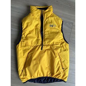 RLX Polo Sport Down Puffer Vest Women’s Small Yellow Blue Primaloft‎ Reversible